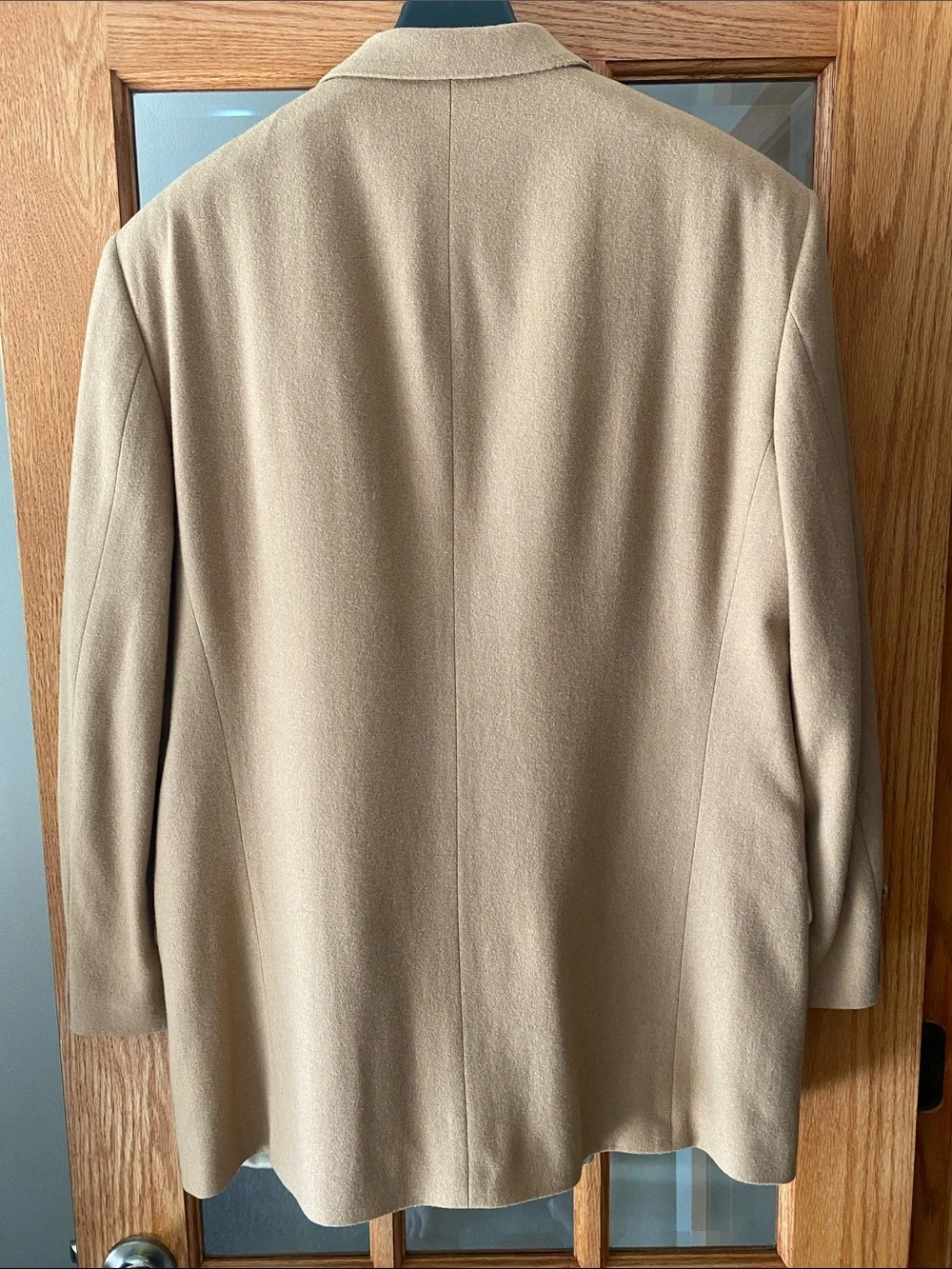 Oscar de la Renta Men’s 46L Long Camel Blazer Wool Cashmere Sport Coat